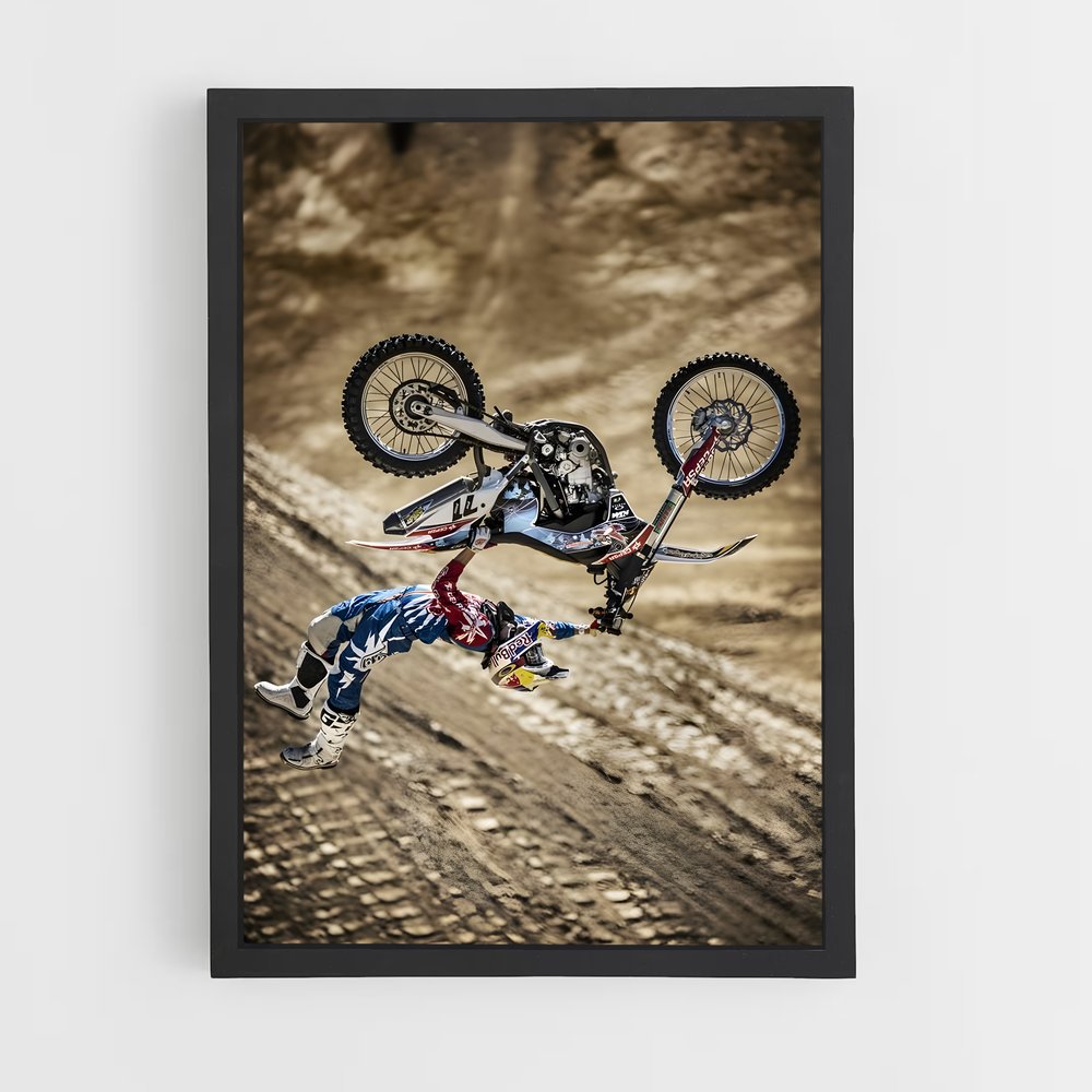 Poster Saut en Moto – affiche Motocross freestyle (vue 2)